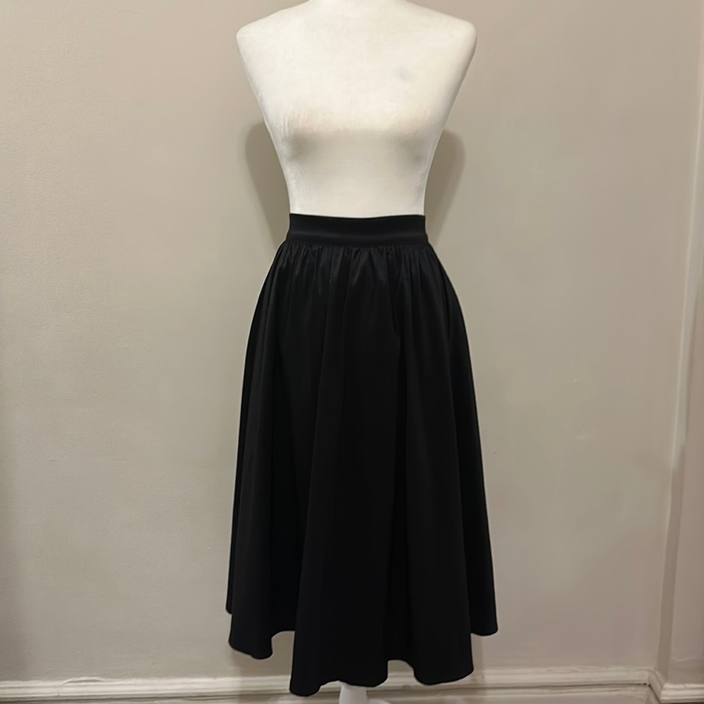 Satin Midi Skirt Fully Lined Audrey Hepburn Style Size M